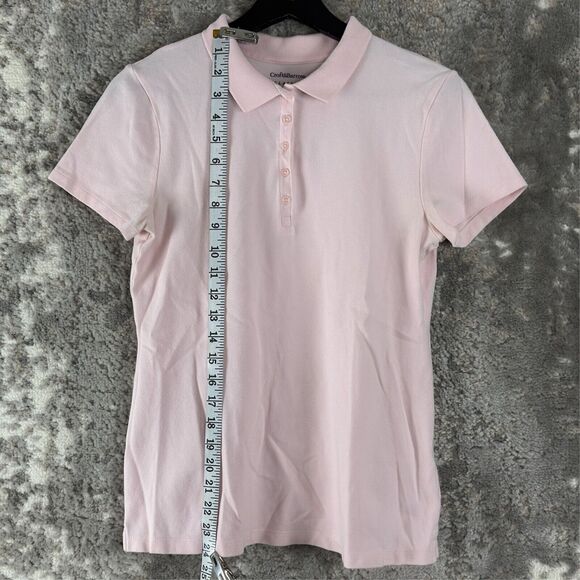 Croft & Barrow Size S Classic Casual Polo Shirt Pink Short Sleeve Button Collar - Picture 2 of 8